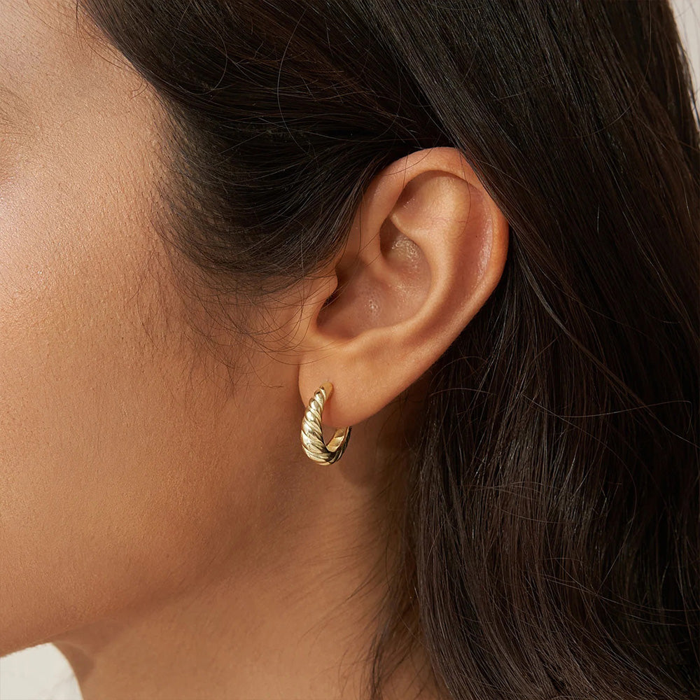 Earrings crossaint gold